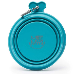 Messy Mutts Bol en silicone rétractable, Bleu