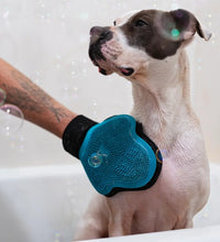 Load image into Gallery viewer, Messy Mutts Gant De Toilettage Avec brosse en silicone, Bleu
