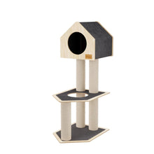 Load image into Gallery viewer, Noba Arbre à chat Condo Deluxe avec corde Fique de haute qualité - Gris
