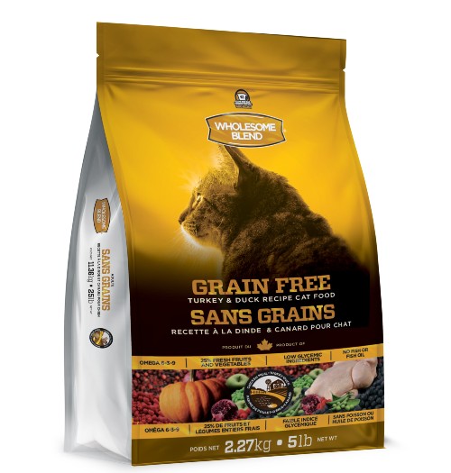 Nourriture pour chat Trouw Nutrition Wholesome Blend sans grains, Dinde / canard