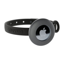 Load image into Gallery viewer, Nuvuq Collier ajustable avec attache de sécurité pour chat - Noir - Avec étui pour &quot;Airtag&quot; gris
