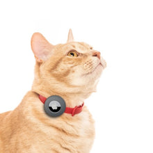 Load image into Gallery viewer, Nuvuq Collier ajustable avec attache de sécurité pour chat - Rouge - Avec étui pour &quot;Airtag&quot; gris

