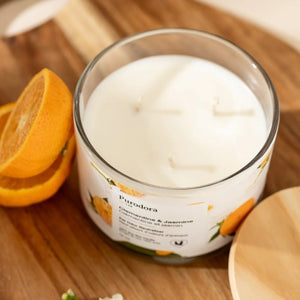 Purodora Lab Bougie de soya - Neutralisant d'odeurs d'animaux - Clémentine et Jasmin 13 oz