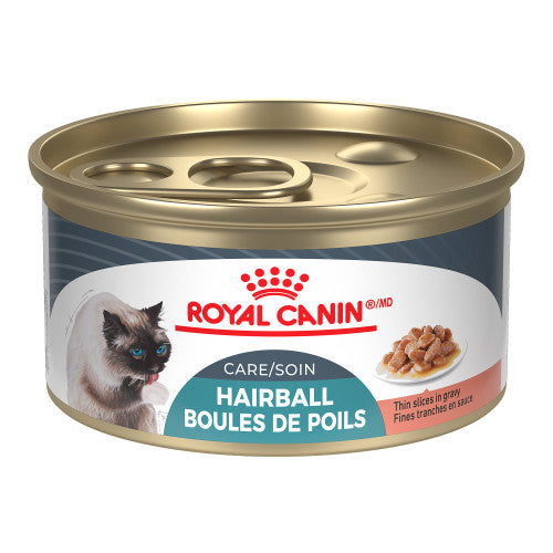 Conserve pour chat Royal Canin -Caisse de 24- Fines tranches en sauce soins Boules de Poils