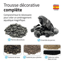 Load image into Gallery viewer, Trousse décorative Fluval de pierres et de sables - Black Basalt
