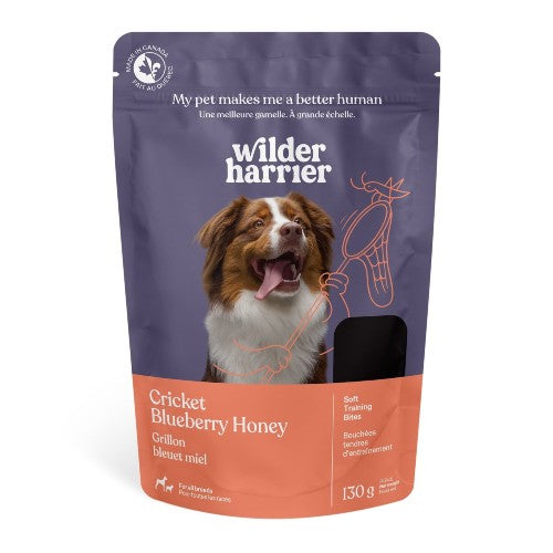 Wilder Harrier Gâteries tendres à base de grillons pour chien - Bleuets et miel 130 gr