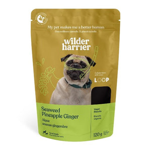 Wilder Harrier Gâteries véganes pour chien - Wakame, ananas et gingembre 120 gr