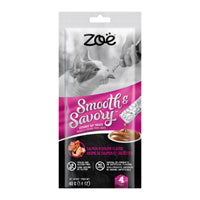 Load image into Gallery viewer, Régals à lécher Smooth &amp; Savory Zoë pour chats, Saumon et crevettes, paquet de 4

