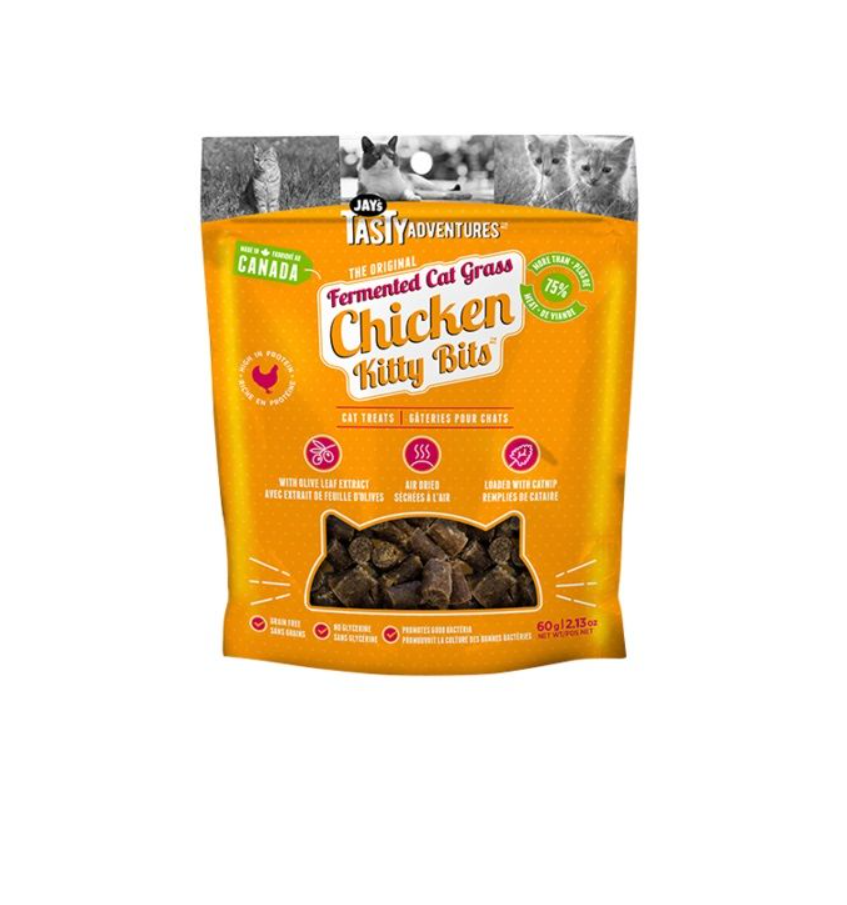 Jay's Kitty Bits, Gâteries Fermentées Pour Chat, Poulet 60gr