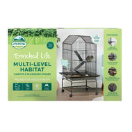 Neo Black cage, narrow bars (9 mm), black with black mesh, 78 x 48 x 36 cm