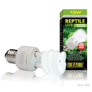 Ampoule fluocompacte UVB100 Exo Terra, 13 W - Boutique Le Jardin Des Animaux -Eclairage reptileBoutique Le Jardin Des AnimauxPT2186