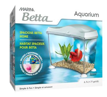 Aquarium Marina pour betta, blanc, 6,7 L (1,77 gal US) - Boutique Le Jardin Des Animaux -AquariumBoutique Le Jardin Des Animaux13368
