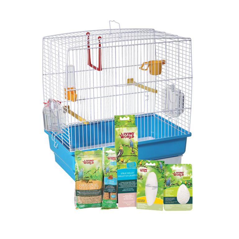 Cage équipée Living World pour perruches ondulées, 40 x 25 x 41 cm (15,75 x 9,8 x 16 po) - Boutique Le Jardin Des Animaux -Cage pour oiseauxBoutique Le Jardin Des Animaux82940