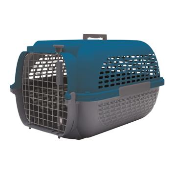 Cage Voyageur Dogit pour chiens, base anthracite avec dessus bleu foncé, moyenne - Boutique Le Jardin Des Animaux -CageBoutique Le Jardin Des Animaux76610