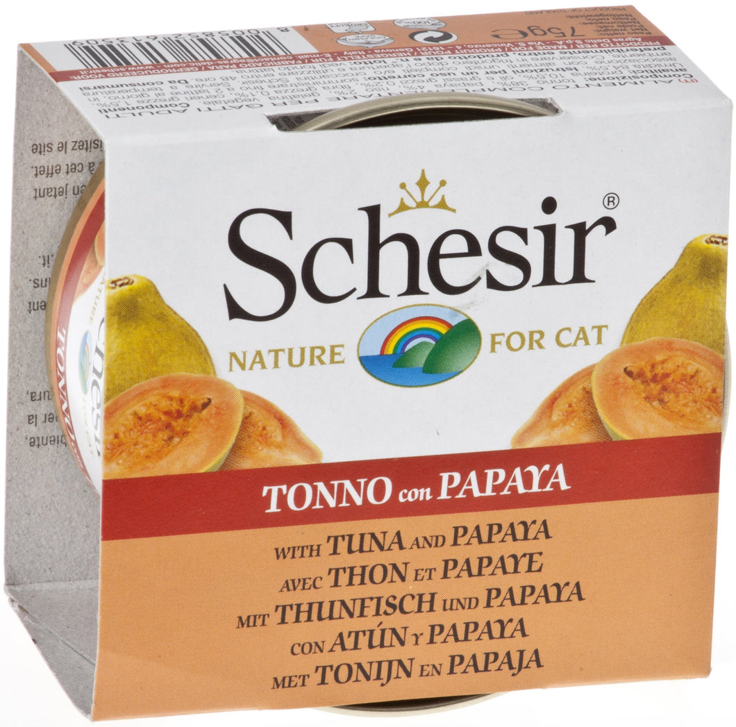 Conserve pour chat Schesir - Thon avec papaye - Boutique Le Jardin Des Animaux -conserve pour chatBoutique Le Jardin Des Animauxc-13509