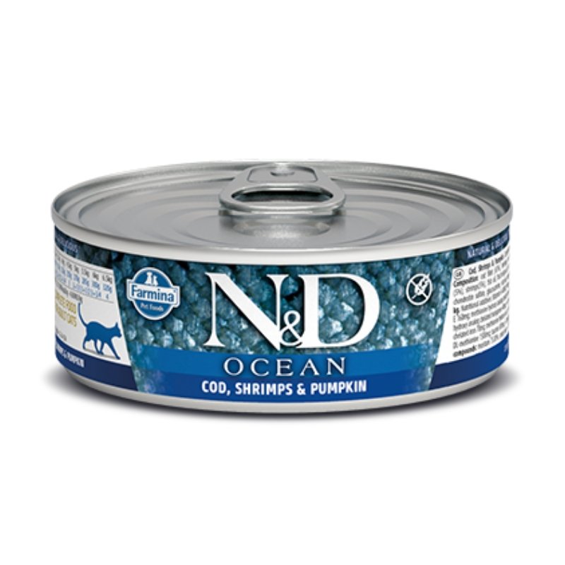 Farmina conserve chat 2.8oz, ocean, formule morue, crevette et citrouille - Boutique Le Jardin Des Animaux -conserve pour chatBoutique Le Jardin Des AnimauxFA10199