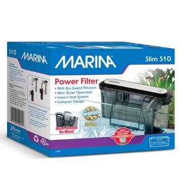 Filtre à moteur Slim Marina S10, pour aquariums jusqu’à 38 L (10 gal US) - Boutique Le Jardin Des Animaux -filtreurBoutique Le Jardin Des AnimauxA285