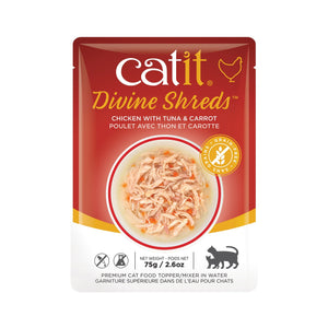 Garniture Divine Shreds pour chats, Poulet avec thon et carotte, 75 g - Boutique Le Jardin Des Animaux -Gâterie pour chatBoutique Le Jardin Des Animaux44683