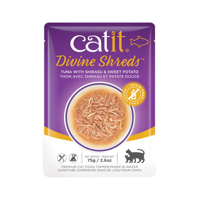 Garniture Divine Shreds pour chats, Thon avec shirasu et patate douce, 75 g - Boutique Le Jardin Des Animaux -Gâterie pour chatBoutique Le Jardin Des Animaux44687