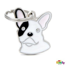 Load image into Gallery viewer, Médaille pour chien collection Friends, BOULEDOGUE FRANÇAIS, Couleurs variées - Boutique Le Jardin Des Animaux -médailleBoutique Le Jardin Des AnimauxMF24WHITE
