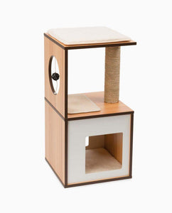Meuble Box Vesper Petit – noyer, arbre à chat - Boutique Le Jardin Des Animaux -Griffoir, meuble et litBoutique Le Jardin Des Animaux