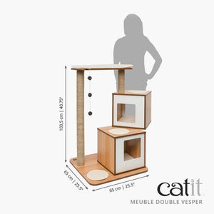 Meuble Double Vesper, arbre à chat - Boutique Le Jardin Des Animaux -Griffoir, meuble et litBoutique Le Jardin Des Animaux52074