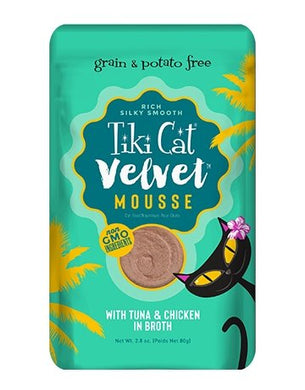 Tiki Cat Velvet mousse, conserve pour chat recette de thon et poulet - Boutique Le Jardin Des Animaux -conserve pour chatBoutique Le Jardin Des Animaux201-48005