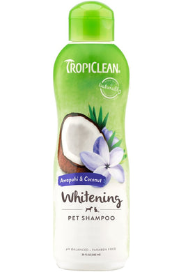 Tropiclean Shampoing - Éclaircissant pour pelage blanc à l'awapuhi et la noix de coco 592mL - Boutique Le Jardin Des Animaux -ToilettageBoutique Le Jardin Des Animauxtc202177