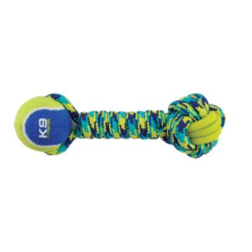 Zeus K9 Fitness jouet pour chien - haltère en corde et en TPR avec balle de tennis 30,48 cm - Boutique Le Jardin Des Animaux -Jouet chienBoutique Le Jardin Des Animaux96367